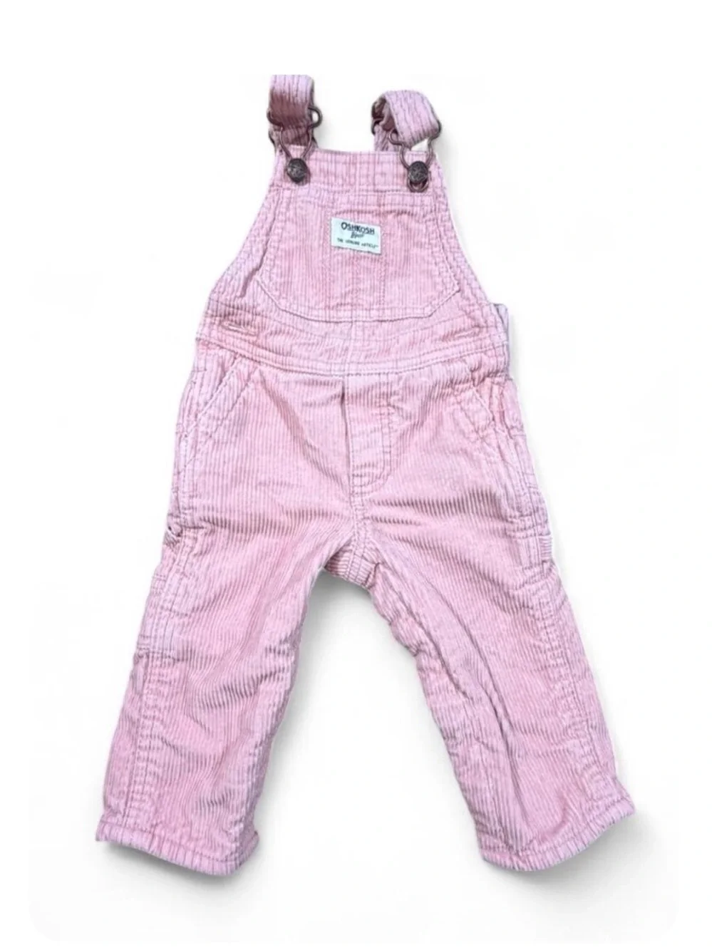OshKosh B’gosh Pink Corduroy Overalls 12M Baby Girl Vestbak